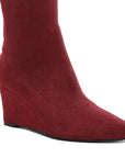 Tulsha Microfiber Wedge Heel Boots