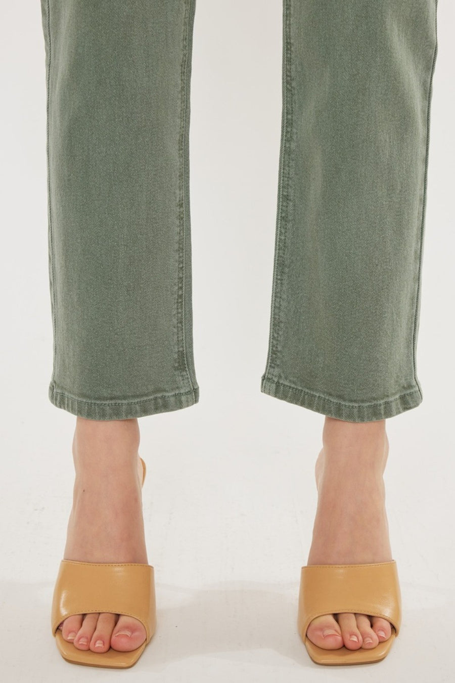 Kancan Ultra High Rise Straight Jeans- Olive