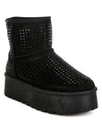 Xoras Chunky Rhinestones Ankle Boots