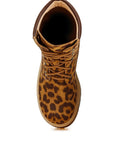 Ujola High Ankle Leopard Print Suede Boots