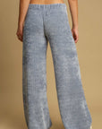 Umgee Elastic Waist Wide Leg Pants-Light Blue