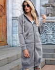 Ivy Lane Full Size Zip-Up Longline Hoodie with Pockets