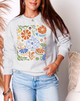 Blue Floral Pumpkin Sweatshirt in Two Colors