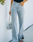 Side Slit Jeans with Pockets