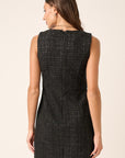 Mittoshop Tweed Sleeveless Mini Dress- Black