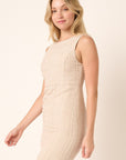 Mittoshop Tweed Sleeveless Mini Dress- Sand