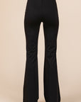 Mittoshop Stretchy Soft Elastic Waist Flare Pants- Black