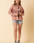 Mittoshop Fringe Detail Cotton Twill Jacket in Dusty Blush