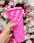 Fiery Red Reusable Matte Plastic Tumbler Cup