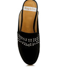 Eve Park Stud Embellished Penny Strap Mules