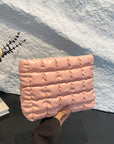 Quilted Plaid Clutch with Zipper