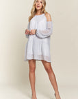 ADORA Cold Shoulder Balloon Sleeve Mini Dress