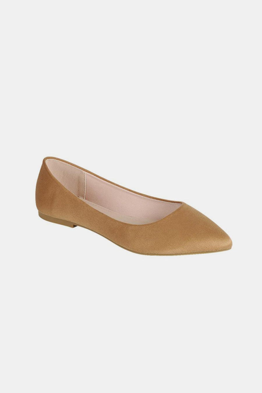 Forever Link Pointy Toe Slip On Flat Loafers-Tan