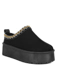 Struter Embroidered Platform Fur Classic Slip-On