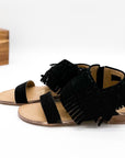 Fringe Star Sandal in Black