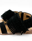 Fringe Star Sandal in Black