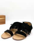 Fringe Star Sandal in Black