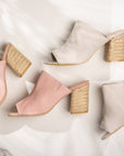 Helena Heeled Sandal in Blush Suede