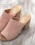 Helena Heeled Sandal in Blush Suede