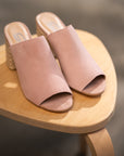 Helena Heeled Sandal in Blush Suede