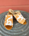 Richwood Peeptoe Tan and White Cowhide Slide