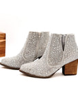 Shine Star Rhinestone Bootie in Silver