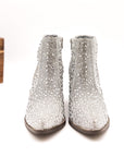 Shine Star Rhinestone Bootie in Silver