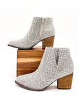 Shine Star Rhinestone Bootie in Silver