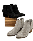 Shine Star Rhinestone Bootie in Silver