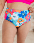 Panama Floral Print High Waisted Swim Bottoms