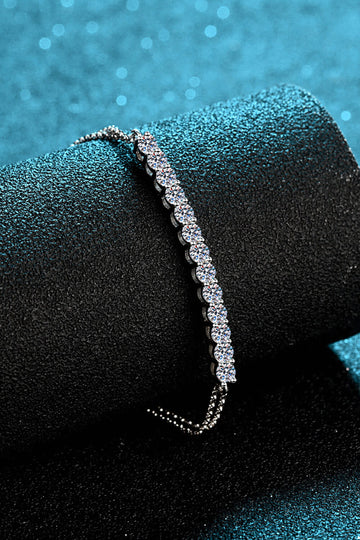 Moissanite Sterling Silver Bracelet- long