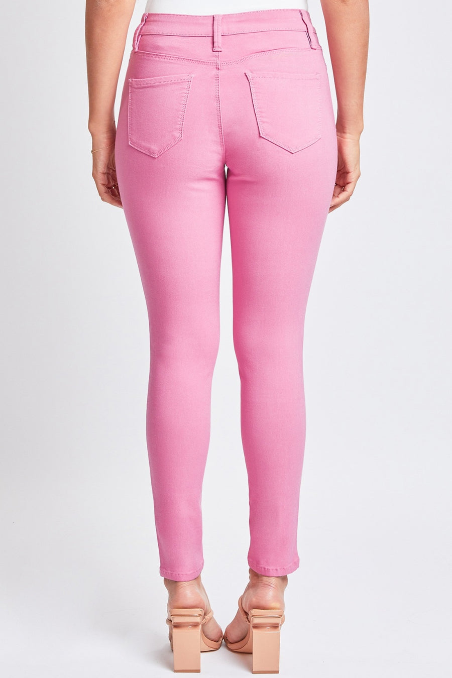 YMI Jeanswear Full Size Hyperstretch Mid-Rise Skinny Pants-Flamingo