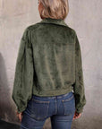 Collared Neck Button Front Jacket with Pockets- Corduroy