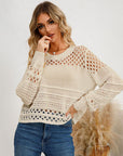 Cutout Round Neck Knit Top