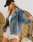 BiBi Button Up Long Sleeve Denim Jacket