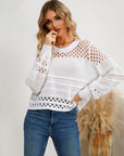 Cutout Round Neck Knit Top