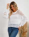 Cutout Round Neck Knit Top