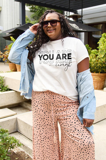 Simply Love Full Size YOU ARE ENOUGH Short Sleeve T-Shirt