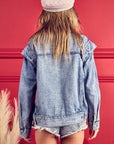 BiBi Button Up Long Sleeve Denim Jacket