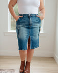 Always Be There Cargo Denim Skirt