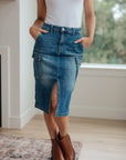 Always Be There Cargo Denim Skirt