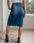 Always Be There Cargo Denim Skirt