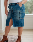 Always Be There Cargo Denim Skirt