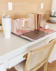 Say No More Luxury desk pad in Pink Marble