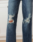 Rose High Rise 90's Straight Jeans in Dark Wash