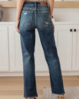 Rose High Rise 90's Straight Jeans in Dark Wash