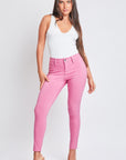 YMI Jeanswear Full Size Hyperstretch Mid-Rise Skinny Pants-Flamingo