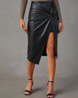 Twist Detail High Waist Skirt