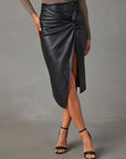 Twist Detail High Waist Skirt