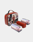 Nicole Lee USA Printed Handbag with Three Pouches